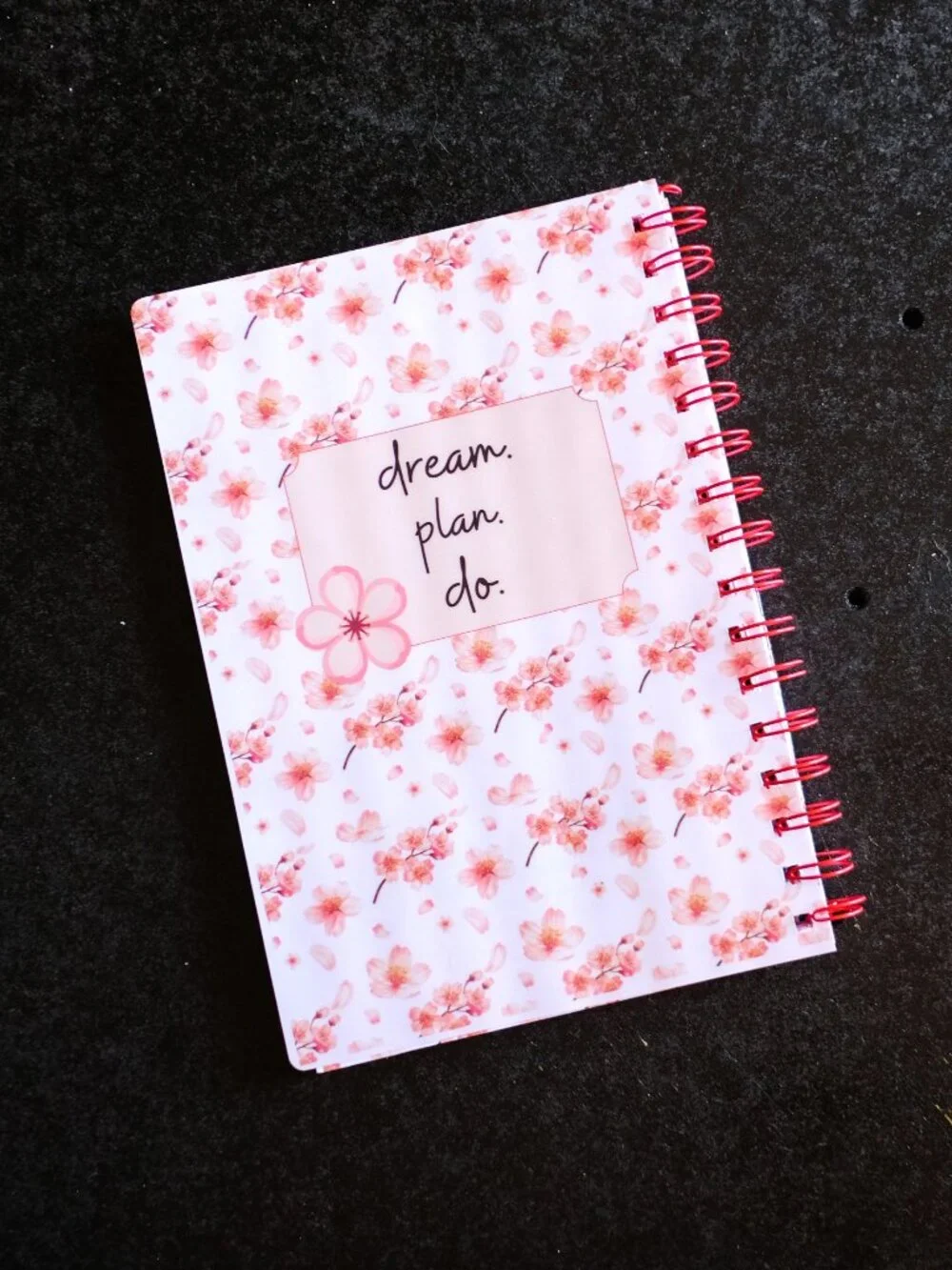 Handmade Beautiful Daily Planner Bound Notebook, notes, gift, cherry blossom